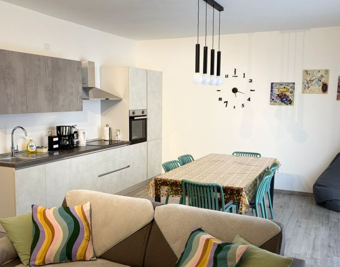 appartamento aquarama - zona giorno, living e cucina e zona pranzo